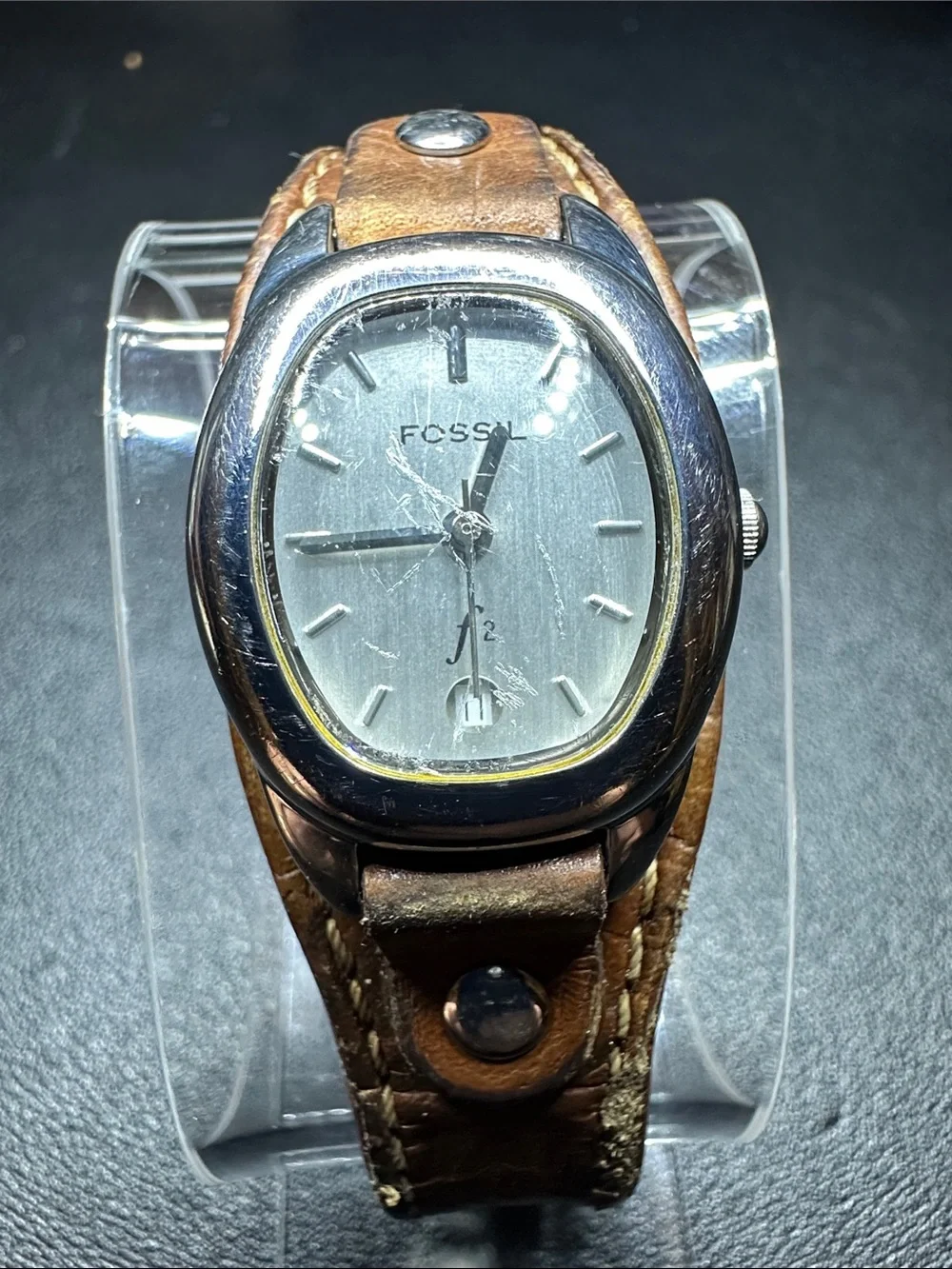 Fossil Brown Leather Strap Women's Watch with Silver-Tone Case